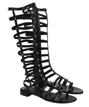 stuart weitzman 靴精选, Stuart Weitzman | Stuart Weitzman Women's Gladiator Black Nappa Leather Elastic Stretch Boots商品图片 6折