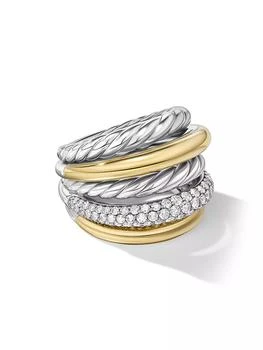 David Yurman | DY Mercer™ Multi Row Ring in Sterling Silver,商家Saks Fifth Avenue,价格¥27004