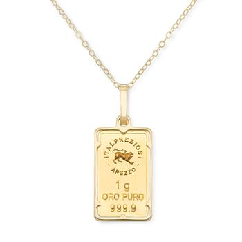 商品Italian Gold | One Gram Bar of Gold 18" Pendant Necklace in 14k & 24K Gold,商家Macy's,价格¥3334图片