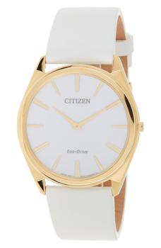 Citizen | Women's Stiletto Eco-Drive Gold White Dial Stainless Steel Watch, 39mm商品图片,3.7折