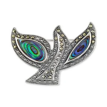 Macy's | Abalone & Marcasite (1/3 ct. t.w.) Dove Pin in Sterling Silver,商家Macy's,价格¥721