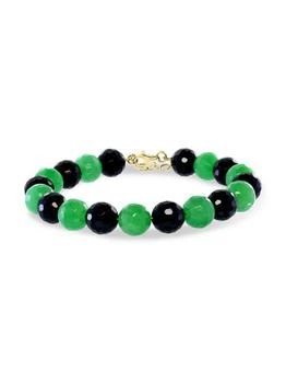 Effy | 14K Yellow Gold, Jade & Onyx Bracelet,商家Saks OFF 5TH,价格¥1741