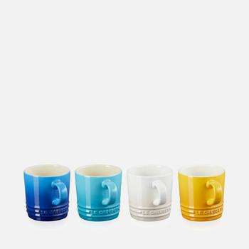 商品Le Creuset Riviera Collection Cappuccino Mugs - 200ml - Set of 4 - Azure Blue, Teal, Meringue, Nectar图片