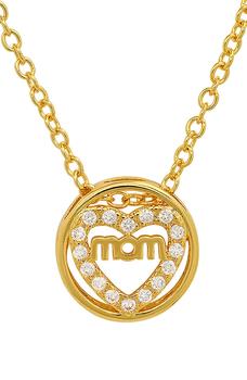 商品HMY JEWELRY | 18K Yellow Gold Plated Crystal 'Mom' Necklace,商家Nordstrom Rack,价格¥217图片