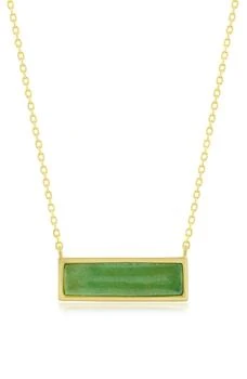 SIMONA | Sterling Silver Rectangle Jade Necklace,商家Nordstrom Rack,价格¥745