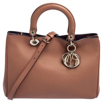 迪奥托特包, [二手商品] Dior | Dior Old Rose Leather Medium Diorissimo Shopper Tote商品图片 5.9折