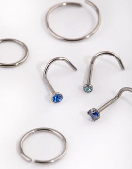 商品Lovisa | Titanium Diamante Nose Stud and Ring Pack,商家Premium Outlets,价格¥99图片