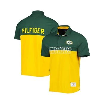 Tommy Hilfiger | Men's Gold, Green Green Bay Packers Color Block Polo Shirt 