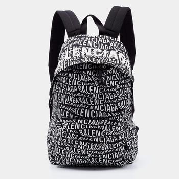 [二手商品] Balenciaga | Balenciaga Black/White All Over Logo Print Nylon Backpack商品图片,9.6折, 满1件减$100, 满减