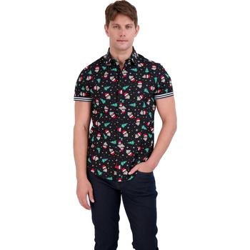 推荐Denim & Flower Men's Holiday Print Short Sleeve Button Down Shirt商品