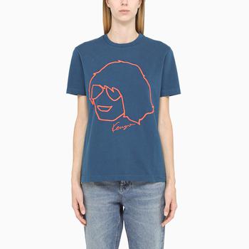推荐Blue t-shirt with contrasting print商品