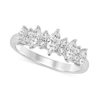 商品Diamond Marquise Cluster Ring (1 ct. t.w.) in 14k White Gold图片