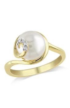 DELMAR | Diamond & White 9-9.5mm Freshwater Pearl Ring,商家Nordstrom Rack,价格¥783