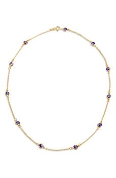 Savvy Cie Jewels | 18K Gold Plated Sterling Silver Evil Eye Necklace商品图片,2.1折
