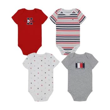 Tommy Hilfiger | Baby Boys Signature Short Sleeve Bodysuits, Pack of 4,商家Macy's,价格¥165