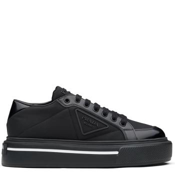 Prada | 【预售3-7天】PRADA/普拉达 21年秋冬 Macro Re-Nylon系列 女士黑色再生尼龙和亮面皮革运动鞋1E661M_3LF5_F0632_F_045商品图片,8折, 包邮包税