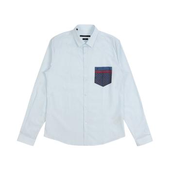 推荐GUCCI 古驰 白色长袖口袋拼接男士衬衫 370428-Z3866-4176商品