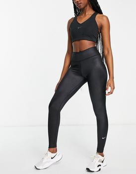 NIKE | Nike Training High Shine One Dri-FIT leggings in black商品图片,额外9.5折, 额外九五折