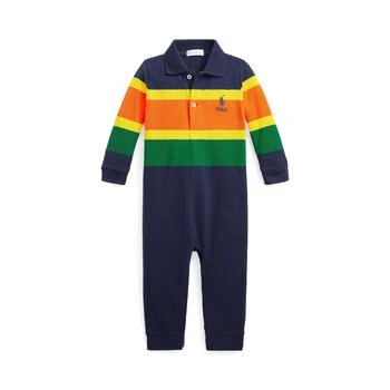 Ralph Lauren | Striped Cotton Mesh Polo Coverall (Infant) 独家减免邮费