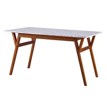 Teamson | Teamson Home - Ashton Rectangular Dining Table  With Faux Marble Top Solid Wood leg,商家Premium Outlets,价格¥1667