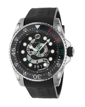 推荐Men's Dive King Snake Stainless Steel Watch with Rubber Strap商品