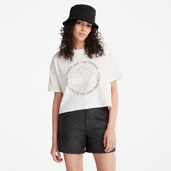 Timberland | Cropped Logo T-Shirt for Women in White商品图片,