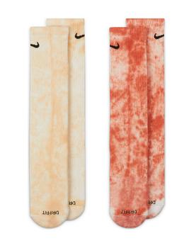 NIKE | Nike Everyday Plus socks 2 pack in pink and orange tie-dye商品图片,