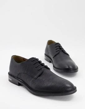 推荐Walk London oliver derby shoes in black etched leather商品