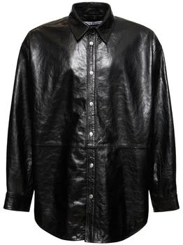Letar Shiny Nappa Leather Shirt Jacket