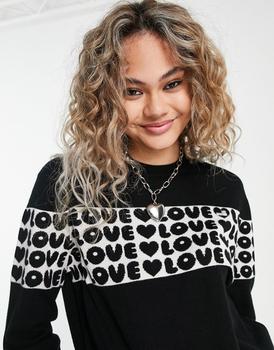 Love Moschino, Love Moschino | Love Moschino logo front sweatshirt in black商品图片 