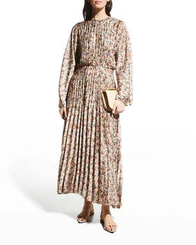 vince dress, Vince | Pomegranate Pleated Maxi Dress商品图片 