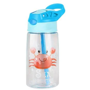 Fresh Fab Finds | 16.2 oz Leak-Proof Kids Water Bottle With Straw Push Button Sport Water Bottle For Kids Crab Ship Jellyfish Rocket Crab,商家Verishop,价格¥159