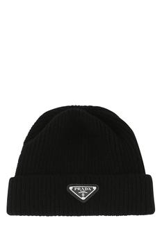 prada帽子, Prada | Black wool blend beanie hat Black Prada Uomo商品图片 