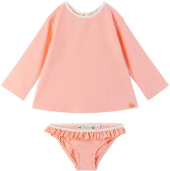 Bonpoint | 粉色 Avita 婴儿泳衣套装,商家SSENSE CN,价格¥1132