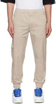 AAPE | Beige Embroidered Lounge Pants,商家Ssense US,价格¥349
