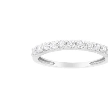 Haus of Brilliance | IGI Certified 1/2 Cttw Diamond 10K White Gold Prong Set Fluted Band Style Ring,商家Verishop,价格¥4739