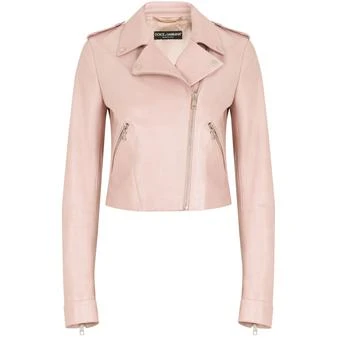 Dolce & Gabbana | Leather biker jacket with tab details,商家24S Paris,价格¥29295