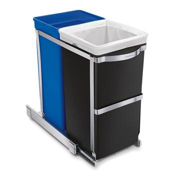 商品simplehuman | Under-the-Counter 35 Liter Pull Out Dual Recycler Trash Can,商家Macy's,价格¥566图片
