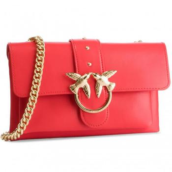 PINKO | Pinko Ladies Love Mini Leather Shoulder Bag - Red商品图片,5.2折