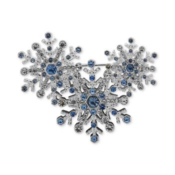 商品Silver-Tone Crystal Snowflake Cluster Pin图片