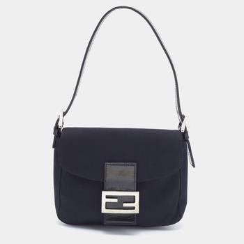 芬迪法棍, [二手商品] Fendi | Fendi Black Neoprene and Patent Leather Baguette Bag商品图片 