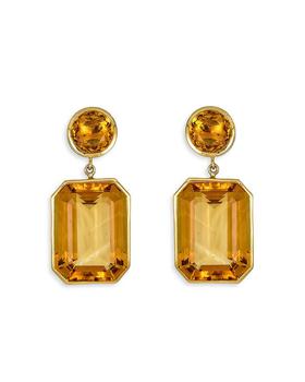 商品Piranesi | 18K Yellow Gold Pietra Citrine Drop Earrings,商家Bloomingdale's,价格¥43837图片