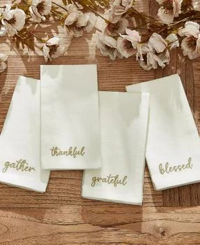 Elrene | Harvest Sentiment Embroidered Napkins, Set of 4,商家Macy's,价格¥165