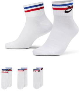 NIKE | Nike Essential 3 pack ankle socks in white商品图片,