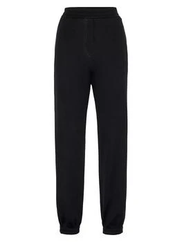 Brunello Cucinelli | Cotton and Silk Interlock Track Trousers,商家Saks Fifth Avenue,价格¥14965