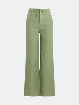 推荐Drawstring Wide Leg Trouser Mistletoe (Green)商品
