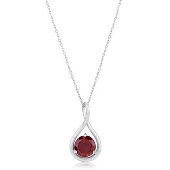 MAX + STONE | 14K White Gold 7mm Round Gemstone Infinity Twist Pendant, 18 inch Cable Chain商品图片,8折