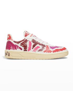 推荐x Veja Men's V-10 Multicolor Scribble Leather Low-Top Sneakers商品