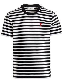 商品AMI | AMI Paris Ami de Coeur Striped Crewneck T-Shirt,商家Cettire,价格¥751图片