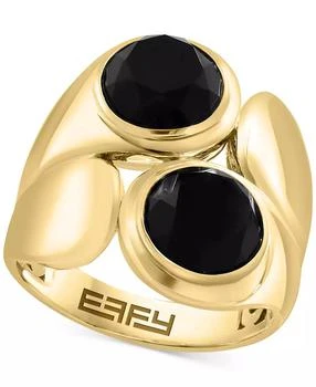 Effy | EFFY® Onyx Circle Polished Statement Ring in Gold-Plated Sterling Silver,商家Macy's,价格¥2156